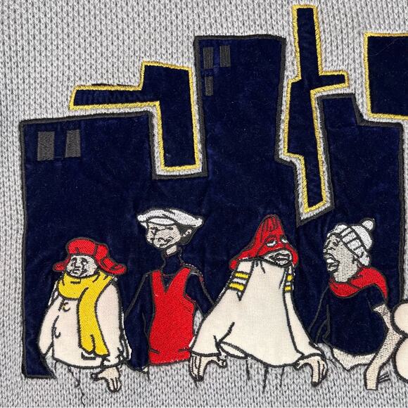 Vintage 90"s Rare Fubu Platinum Fat Albert Sweater Mens 1X Junkyard Gang Velvet - Picture 5 of 16